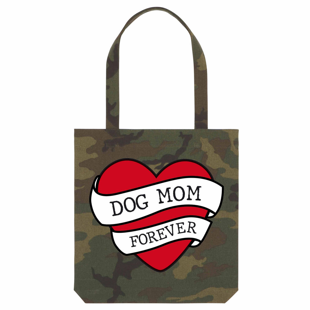 Van Muppen Stofftasche mit Camouflage Muster und Herz Druck Tattoo Style Dog Mom Forever
