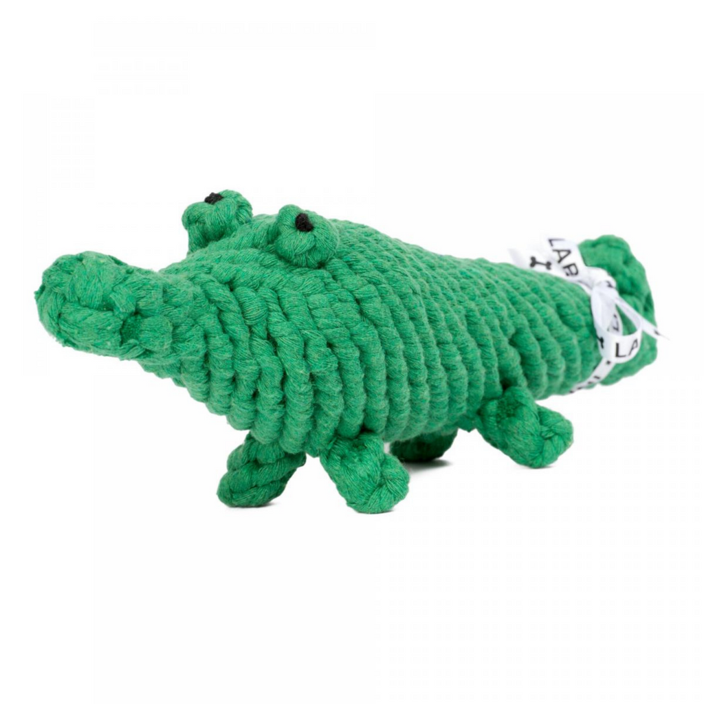 Spielzeug für Hunde als Krokodil aus Baumwolle hergestellt