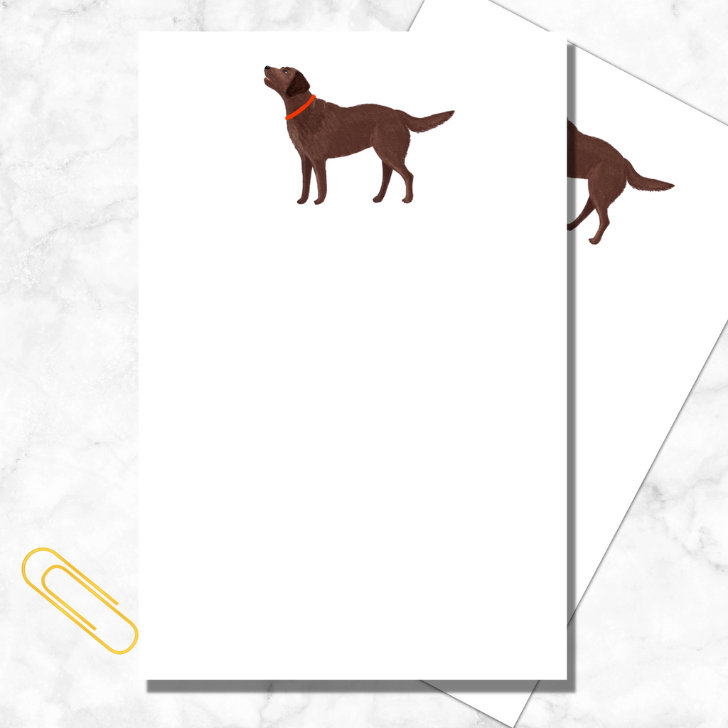 Notizblock mit brauner Labrador Illustration 