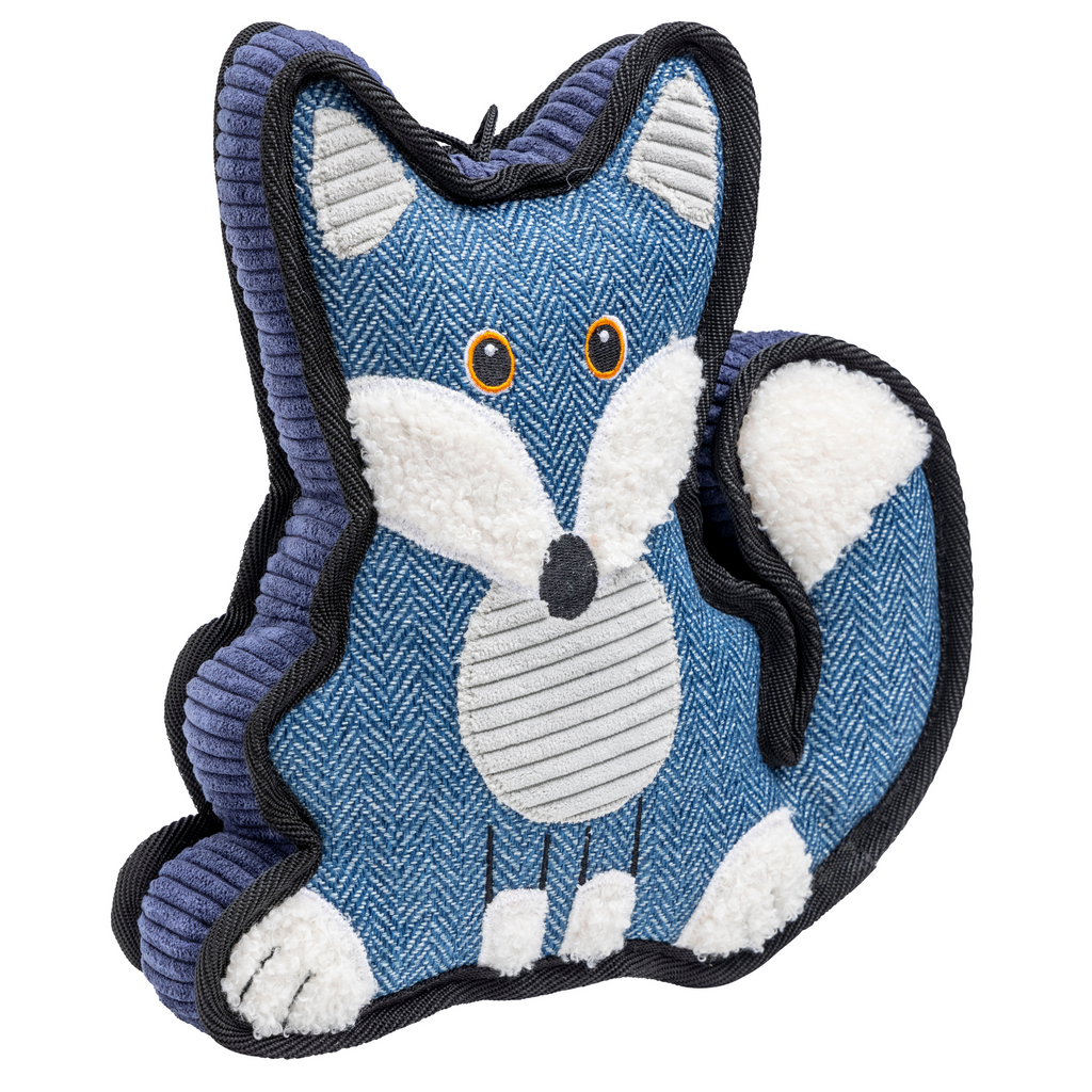 Hundespielzeug Fuchs Tweed blau