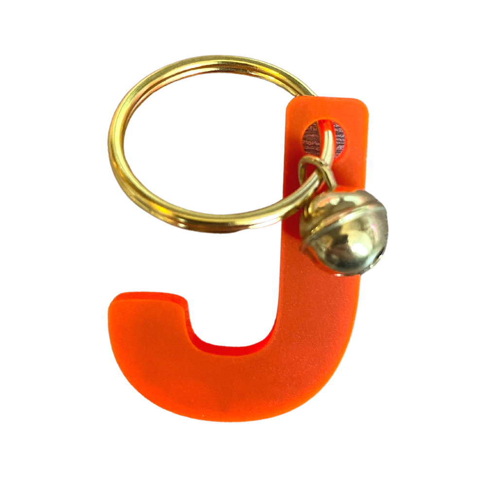 J Initialen Schlüsselanhänger orange