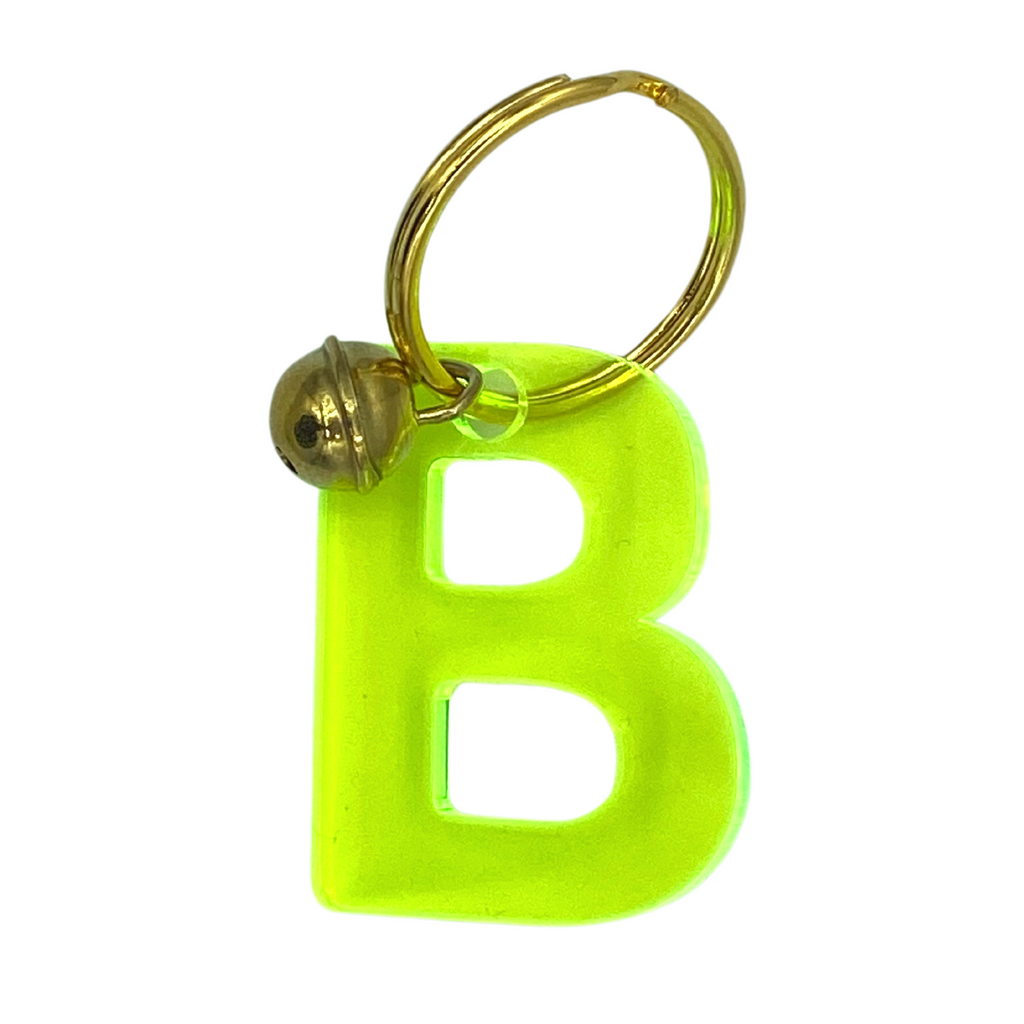 Schlüsselanhänger B in Neon Gelb 