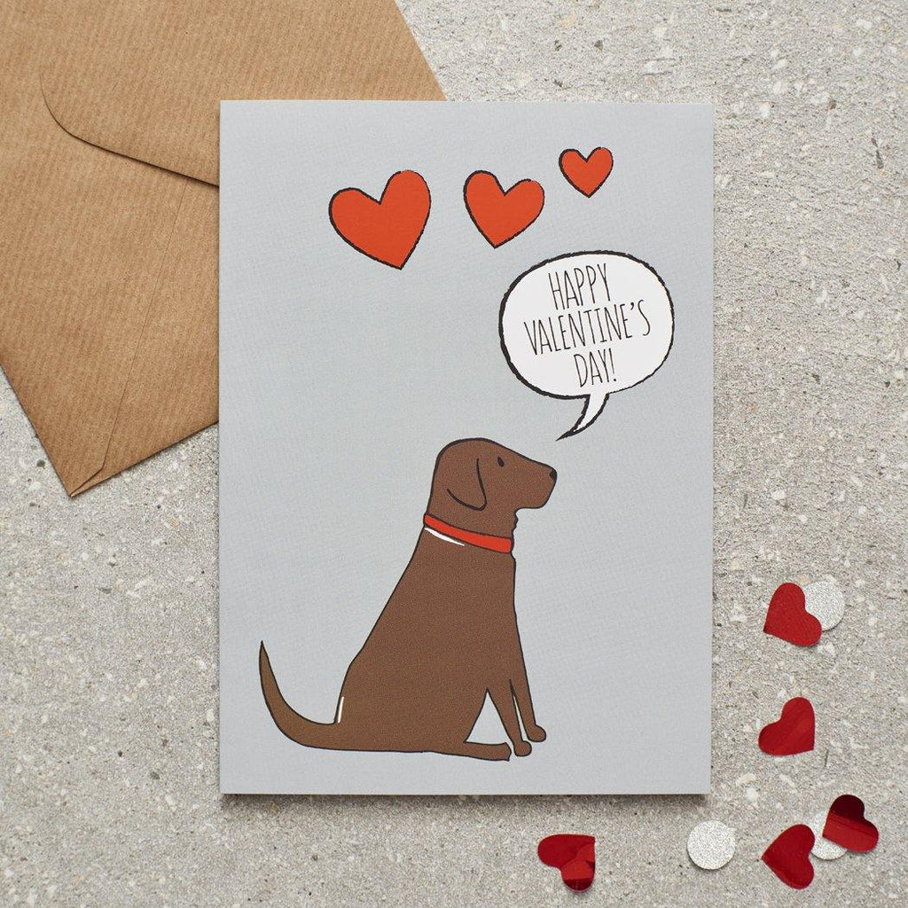 Van Muppen braune Labrador Karte Happy Valentines Day 
