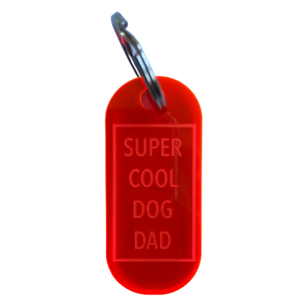 Van Muppen Schlüsselanhänger Super Cool Dog Dad neon Orange 